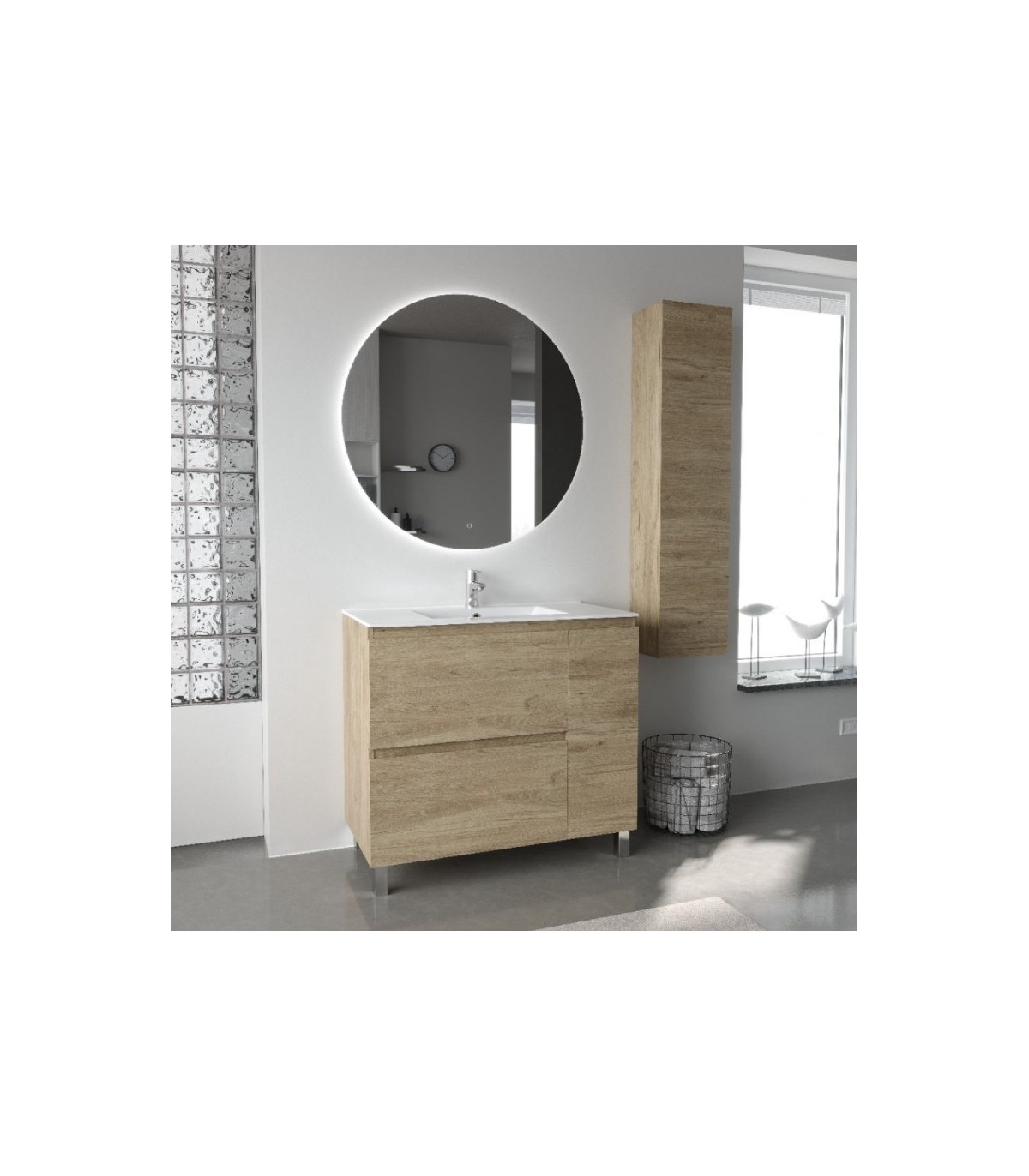 Mueble de baño LUZY 90 1 puerta y 2 cajones