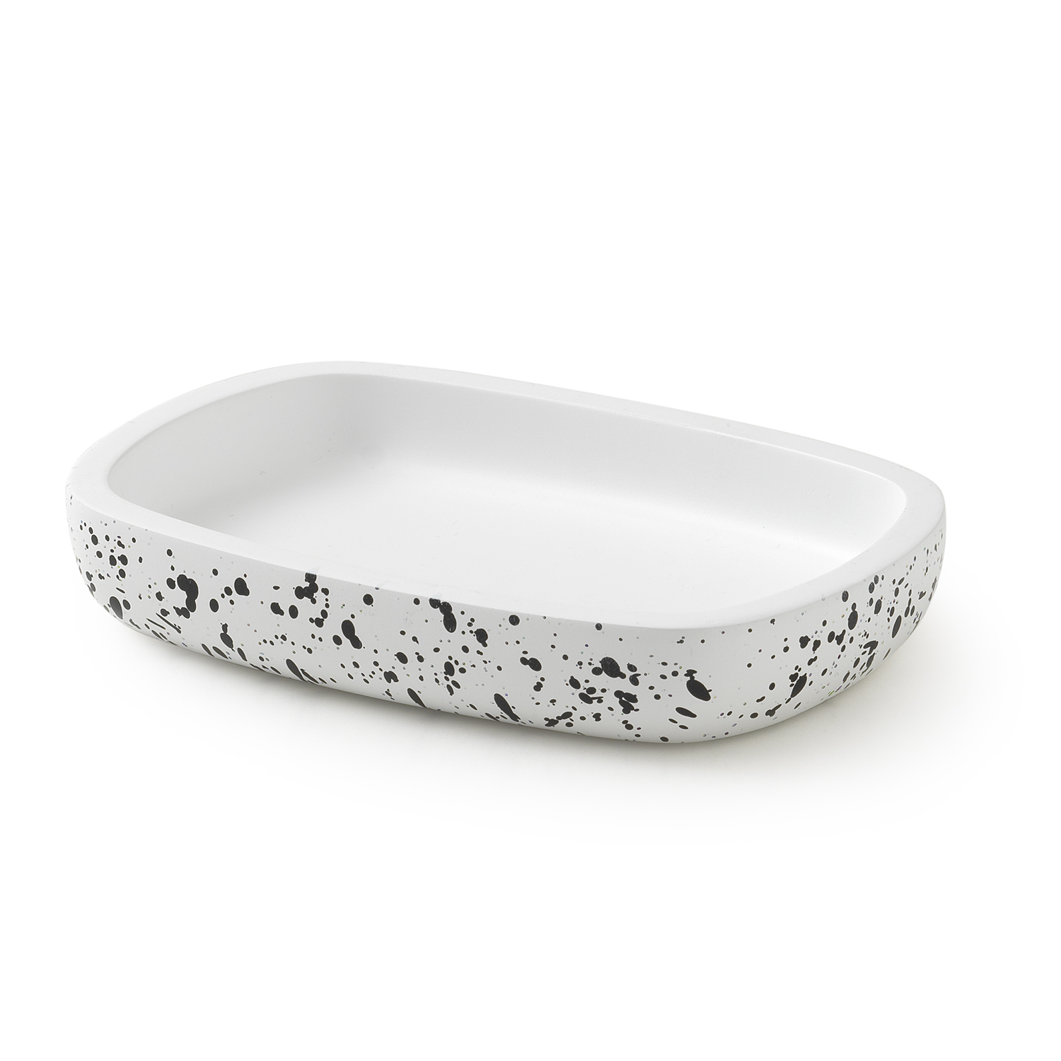 Jabonera con detalles negros serie Gedy Layla - Blanco